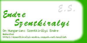 endre szentkiralyi business card